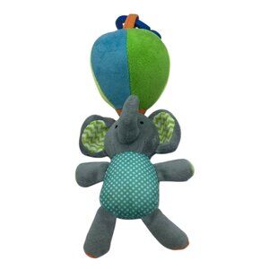 Playtex Baby Pull Down Wiggler Toy Elephant Hot Air Balloon Vibrates 11.5" Clip